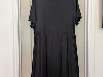 Classic Black Knee-Length Dress - Comfortable & Versatile (No Imperfections)
