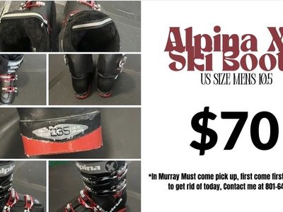 Alpina X5 Men's Ski Boots - US Size 10.5, UK 10, FR 44 - Black/Red