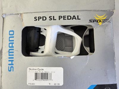 Shimano PD-R540 SPD SL Road Bike Pedals White - Wide Platform, Adjustable Tension