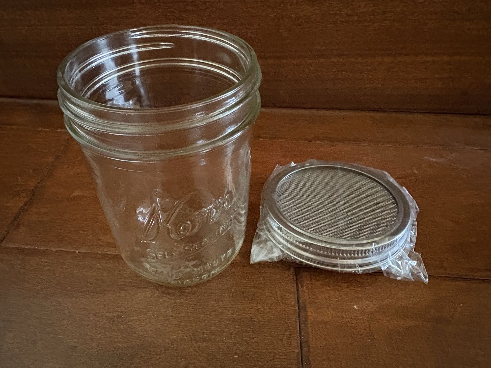 Kerr Mason Jar w/ New Strainer Sprouting Lid