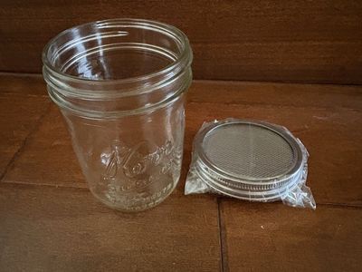 Kerr Mason Jar w/ New Strainer Sprouting Lid