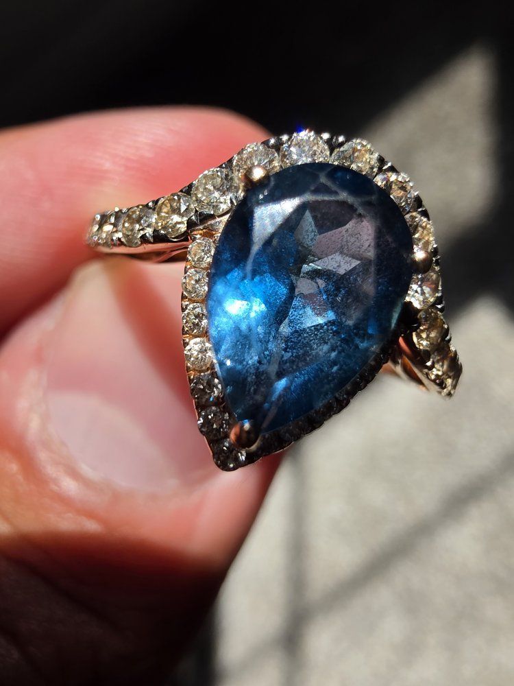 Authentic Le Vian Natural Topaz Ring – 14K Strawberry Gold – Size 9