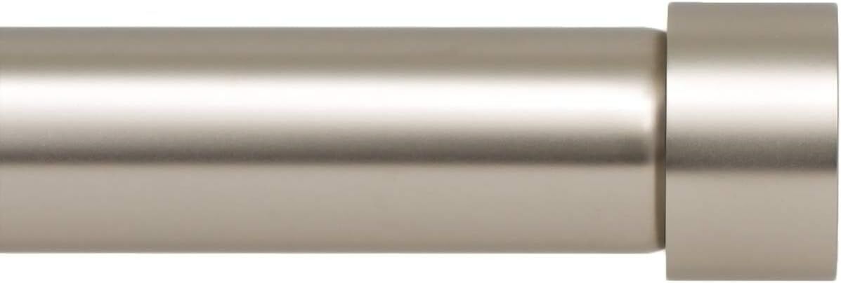 Ivilon Drapery Window Curtain Rod - End Cap Style Design 1 Inch Pole. 28 to 48 Inch Color Satin Nickel