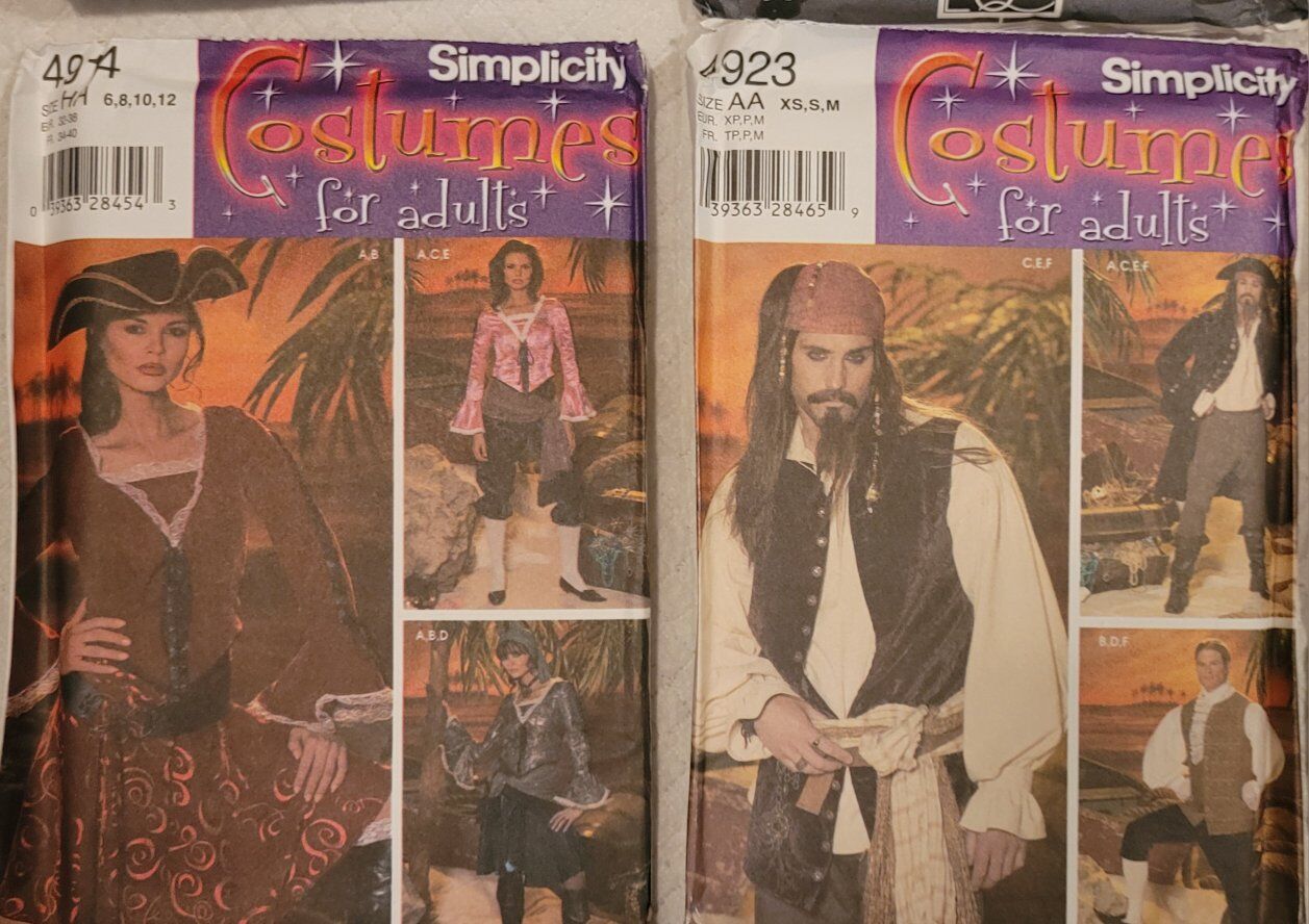 Simplicity Uncut Men & Women Costume Patterns