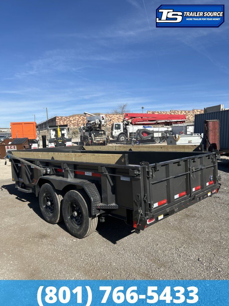 7x14 Diamond C LPT 207 Dump Trailer - 24" Sides - 15.5K GVWR - 12" Cross Member Upgrade, 14 Ply Tires, 7 Gauge Floor and Walls,