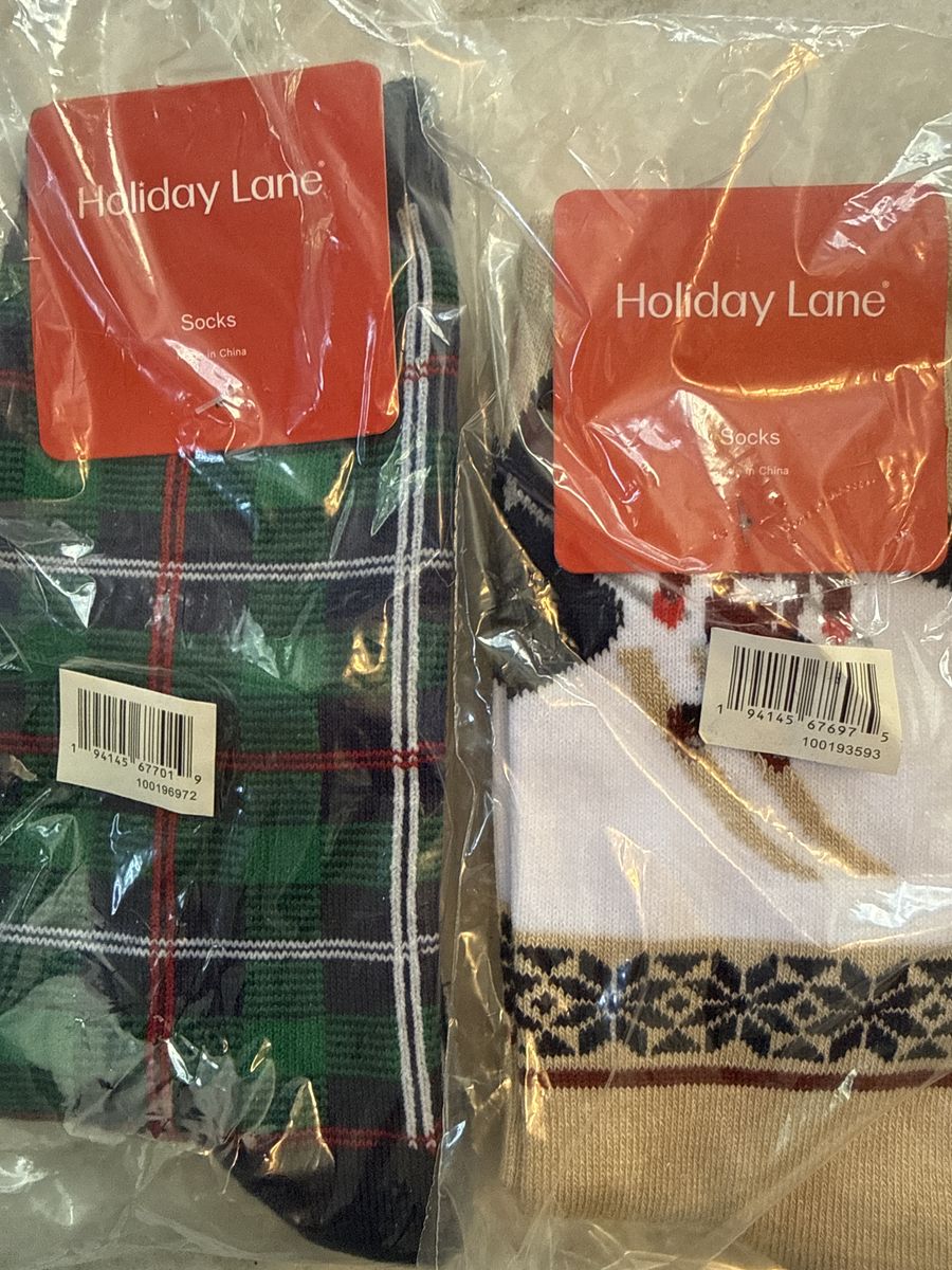 Holiday Lane Women's Christmas Socks Set of 2 Pairs - Plaid & Winter Pattern