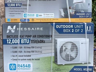 NEW Hessaire 22 SEER2 12,000 BTU Wi-Fi 1-Ton Mini Split Air Conditioner