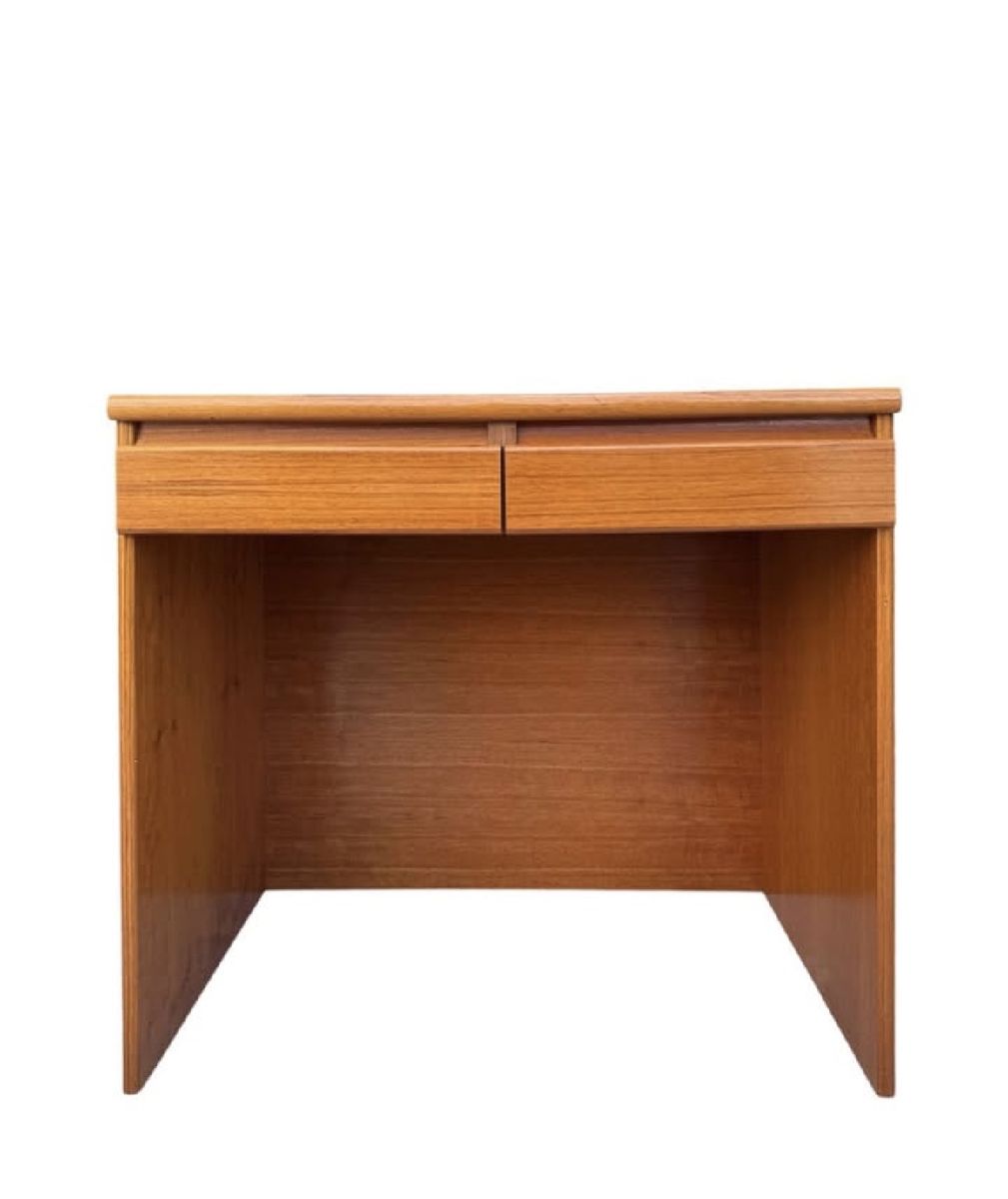 Mid-Century Modern Teak Wood Writing Desk with 2 Drawers