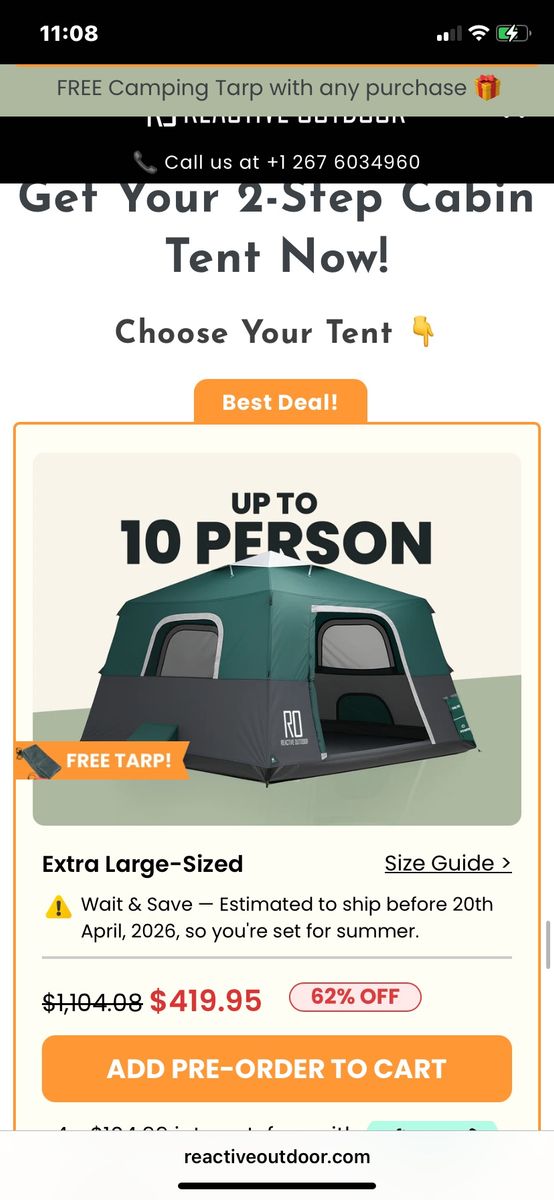 Self Inflating 10 Person Tent