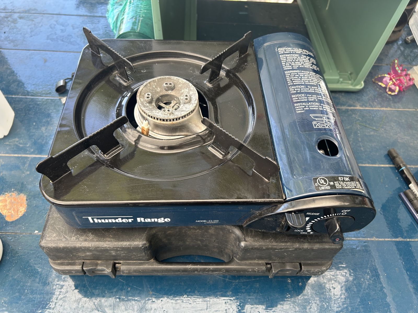 Thunder Range Model CD-101 Portable Butane Gas Camp Stove with Carry Case