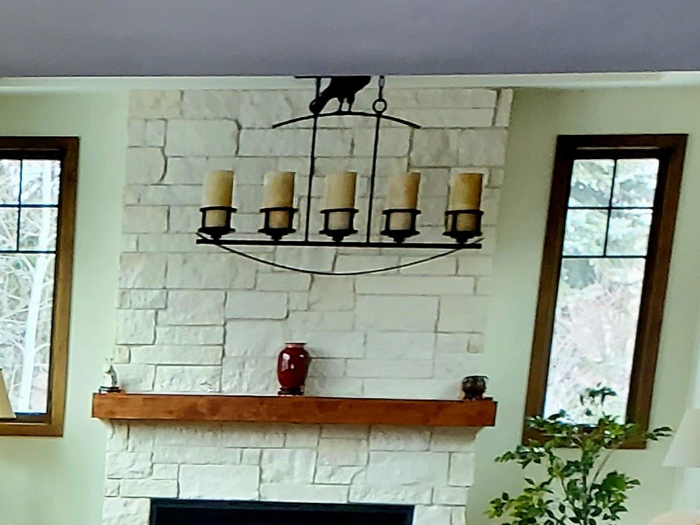 Mountain Style Wrought Iron 5-Light Candle Chandelier