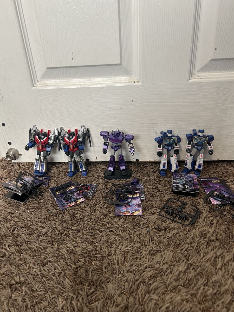 Transformers One Wave 2 Blokees Galaxy Class Starscream, Shockwave, and Soundwave (2x).