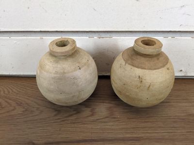 2 JAPANESE TYPE 4 CERAMIC HAND GRENADES, INERT #WCP037417
