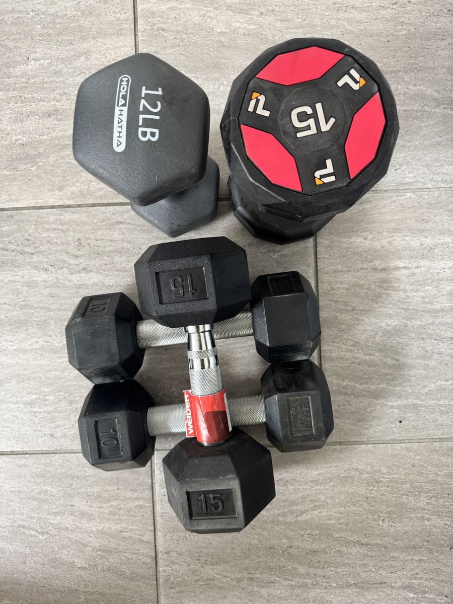 5 - Dumbbell Weight 10 Lb, 15Lb & 12Lb.