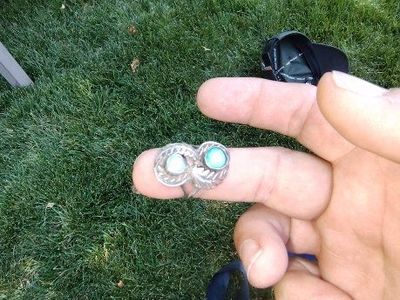 leaf design turquoise ring