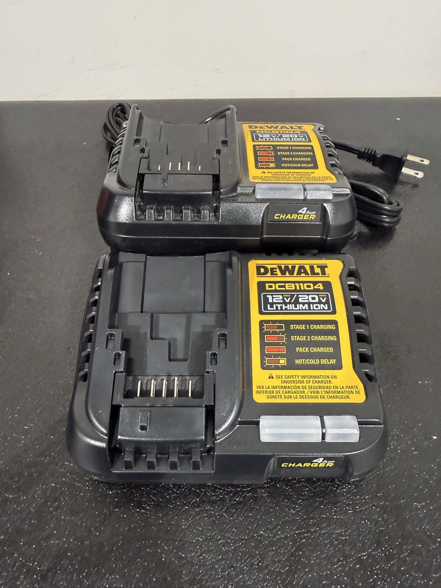 2-DeWalt DCB1104 12V/20V MAX Lithium Ion 4 Amp Battery Chargers 