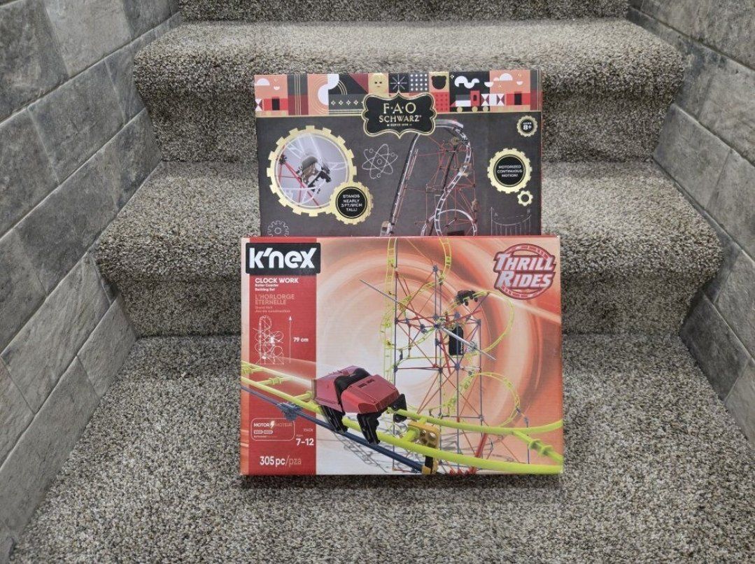 2 boxes of K'nex roller coaster parts