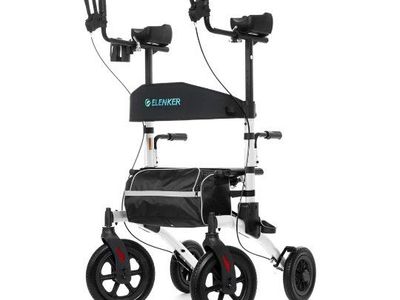 ELENKER Upright Walker HFK-9240-2 All Terrain Stand Up Rollator with Seat