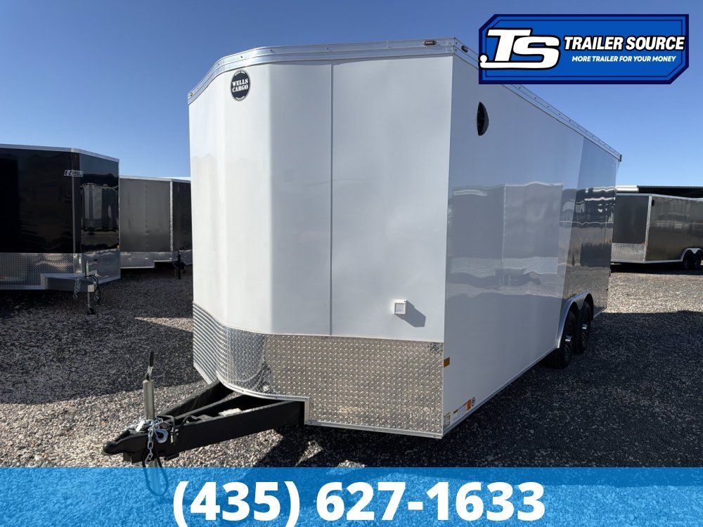 8.5x20 Wells Cargo Revv Enclosed Car Hauler Trailer - 7'6" Interior - 10K GVWR 2 Tone Color, Rear Spoiler w/ Load Lights