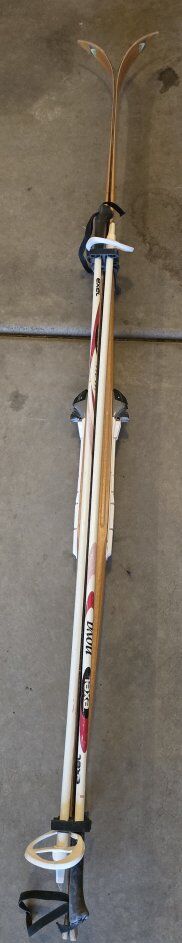 205cm Eggen "Orange Stripe" Wood Skis Vintage