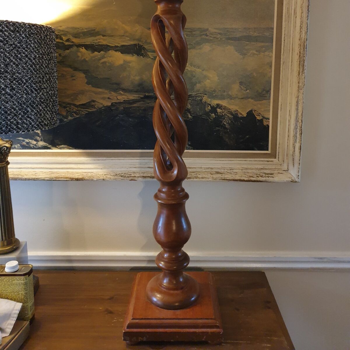 Florentia Italian Twist Open Barley Wood Stand