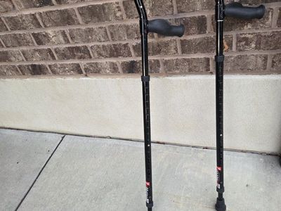 walking forearm crutches in motion spring