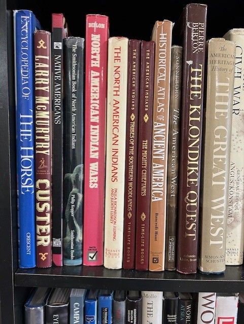 History books: Civil War, Old West, Native Americans, Indians