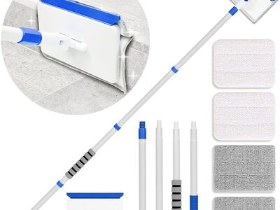 NEW Baseboard Cleaner Tool with Handle, Extendable Long Handle ,Door Frame Cleaning Tool Include 4 Reusable Cleaning Pads