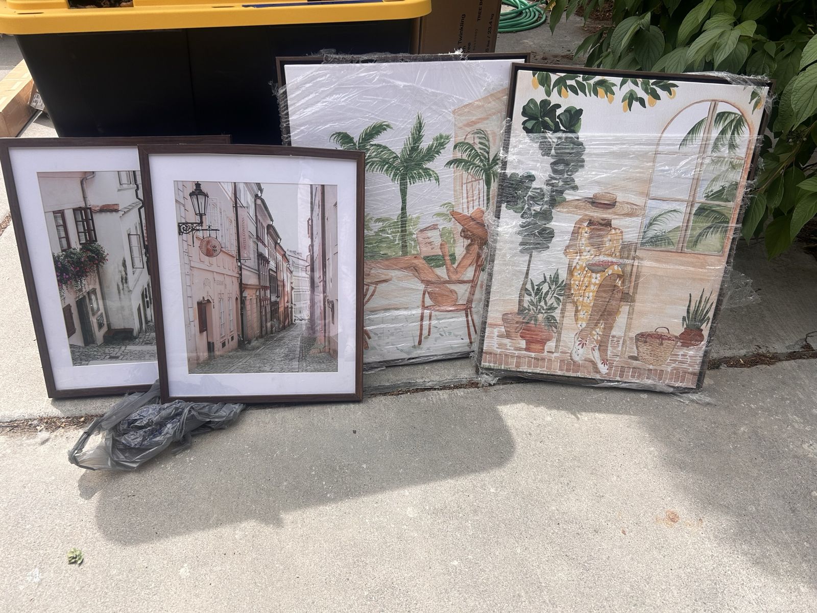 6 pictures with frames, wall decor
