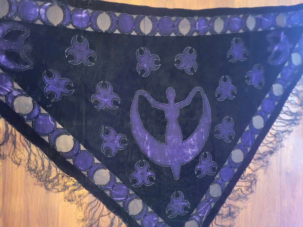 Silk velvet metaphysical scarf