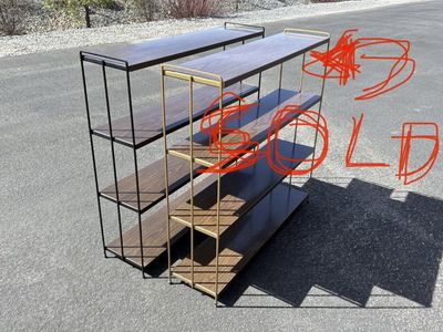 Vintage metal shelves Mid Century Modern, MCM bookshelf, shelf, shelving, shelves