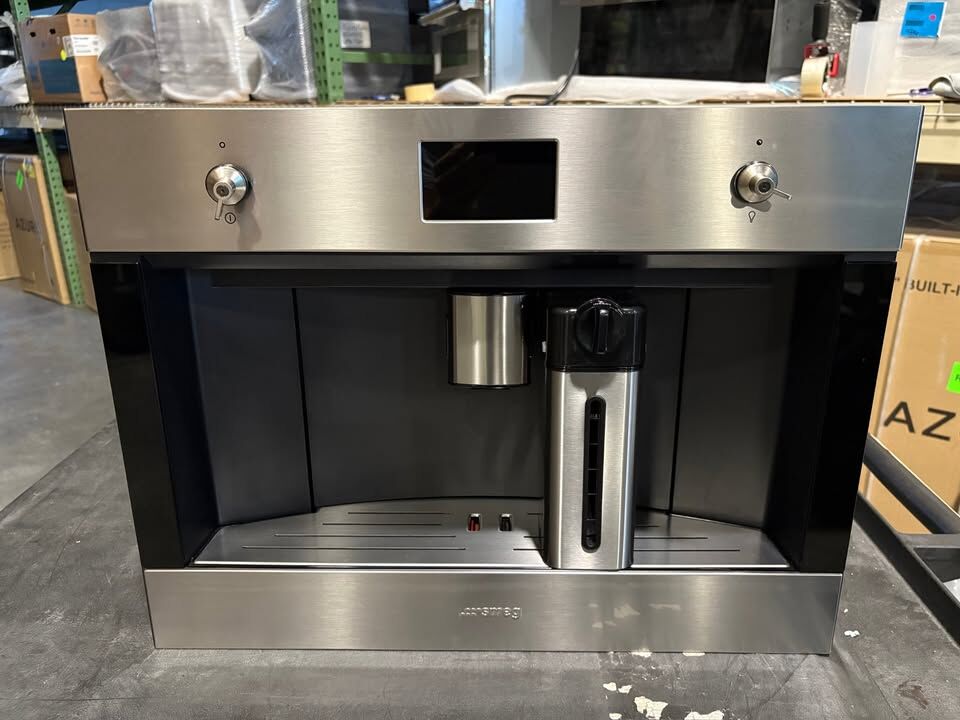 Smeg CMSU4303X 24 Inch Built-In Fully Automatic Coffee Machine, Stainless Steel, with Milk Frother & Coffee Grinder