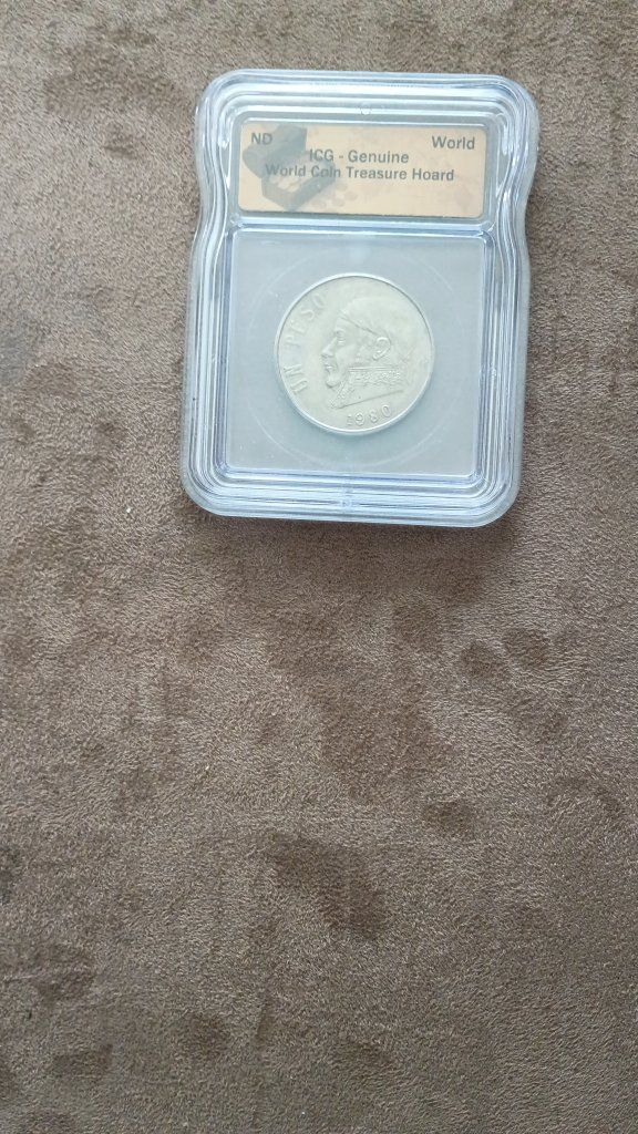 ICG Certified 1980 "Un Peso" World Coin - Genuine Treasure Hoard Coin