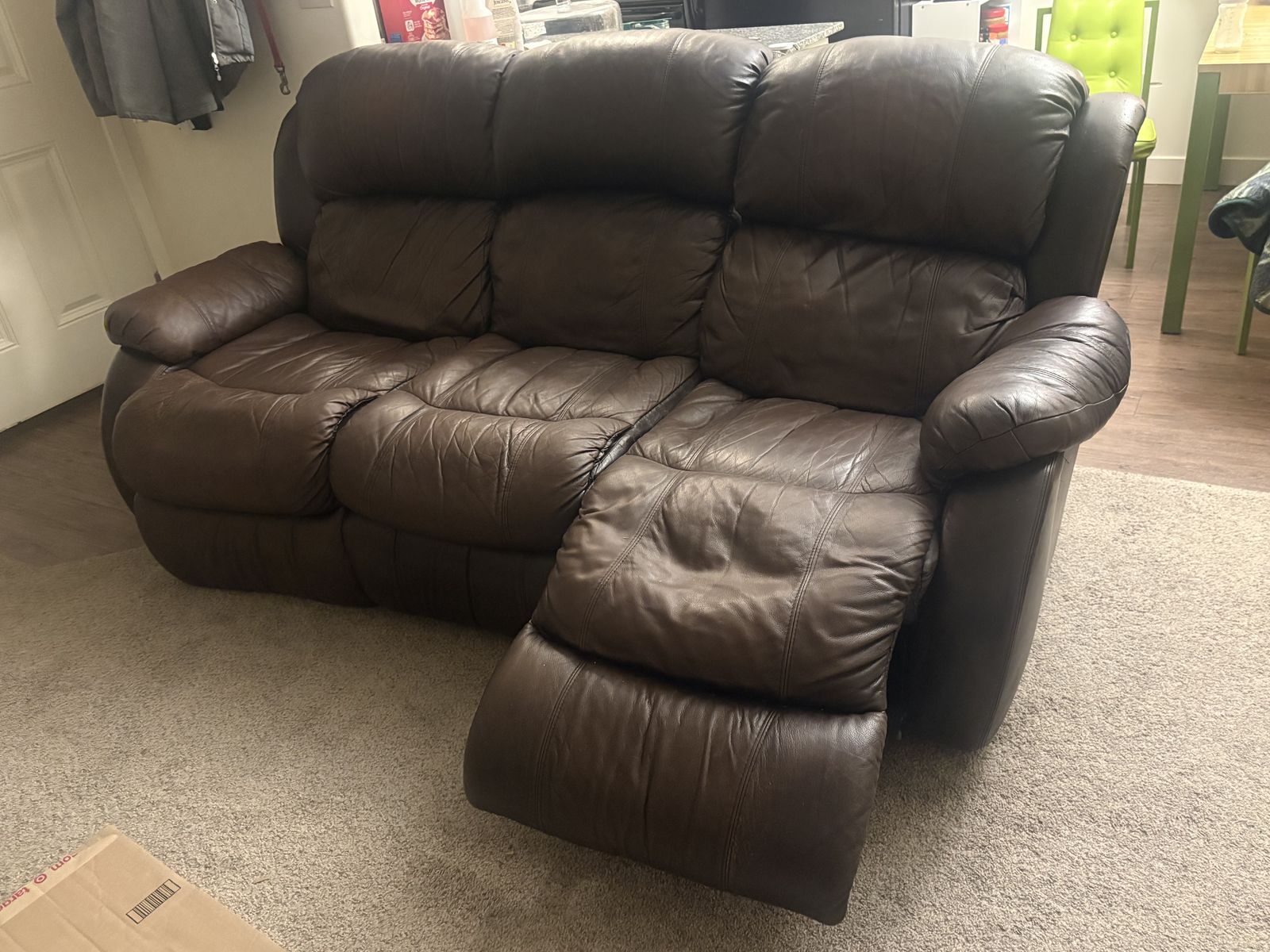 Double recliner Leather Couch