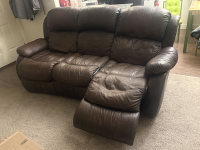 Double recliner Leather Couch