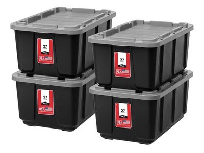 NEW! 27 Gallon Storage Bins with Lids 4-Pack