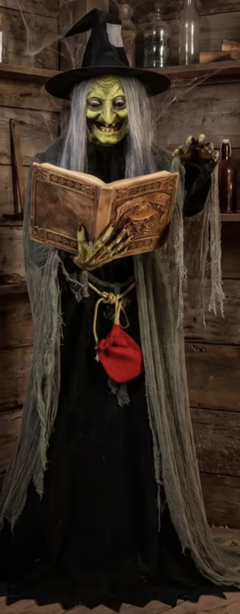 5.7' Animated Spell-Speaking Witch Halloween Decoration