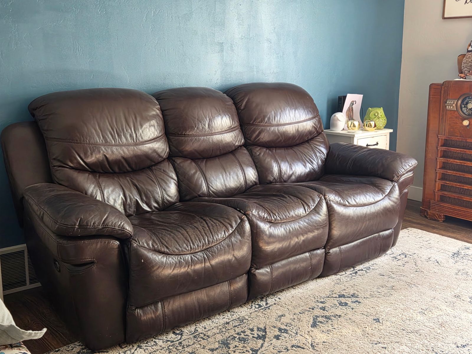 Reclining Faux Leather Sofa