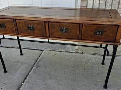 unique all wood entry way/sofa table