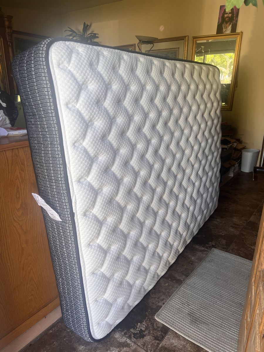 Full size Mattress, boxspring, frame headboard