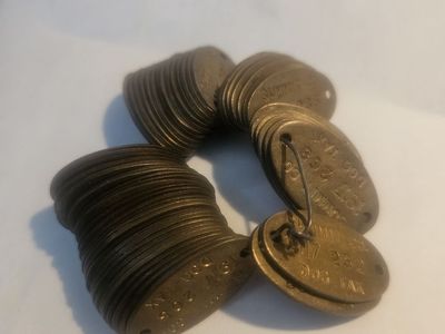HOARD 57 Sequential 1917 Summit Co UTAH Dog Tax Tags Brass On Original Wire UT.