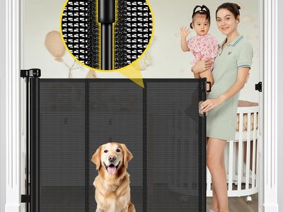 42" Extra Tall, up to 60" Wide Retractable Baby Gate - BLACK