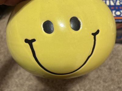 Vintage Yellow Smiley Face Ceramic Planter Pot - Unique Retro Decor