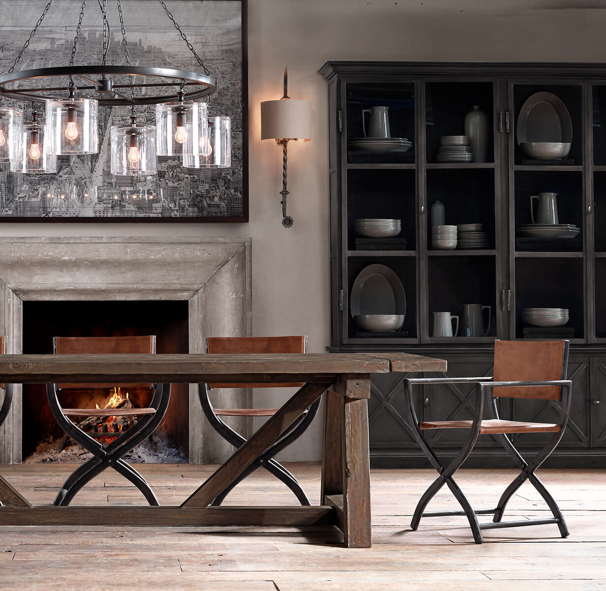 Restoration Hardware 1970s French Director's Chair x6