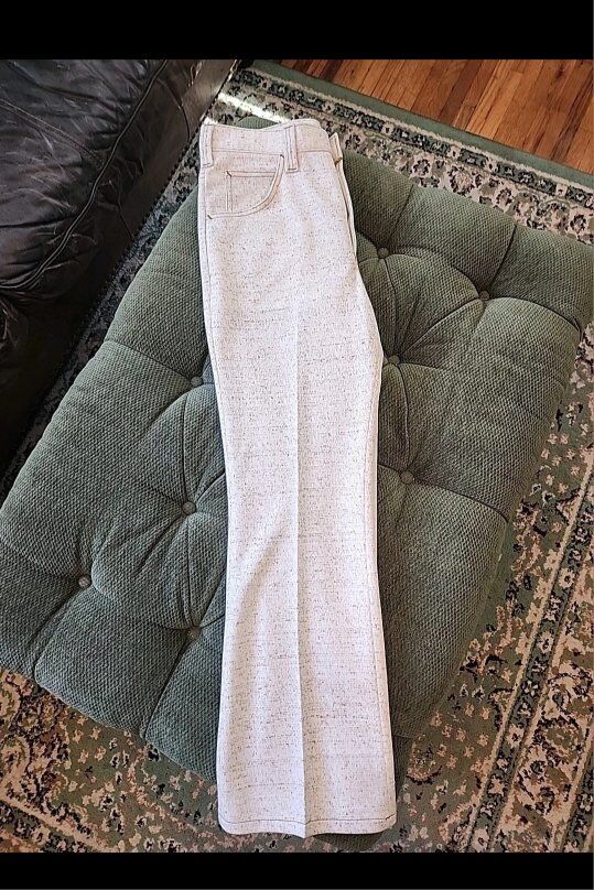 Vintage LEES Polyester Western Boot Cut Off White