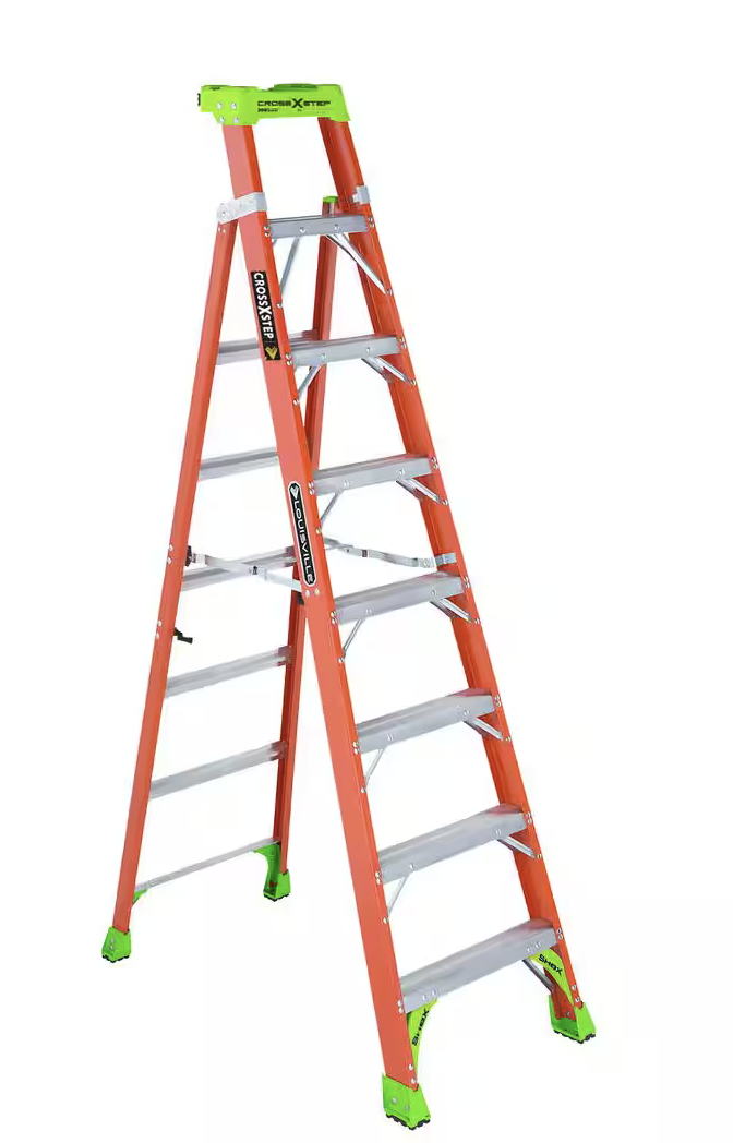 NEW Louisville Cross Step 8 ft. Fiberglass Leaning Step Ladder