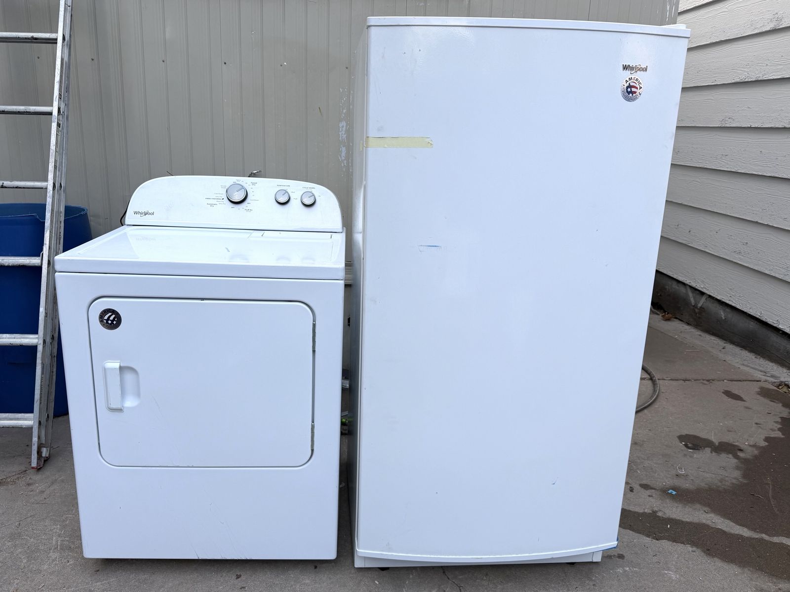 Whirlpool dryer and freezer