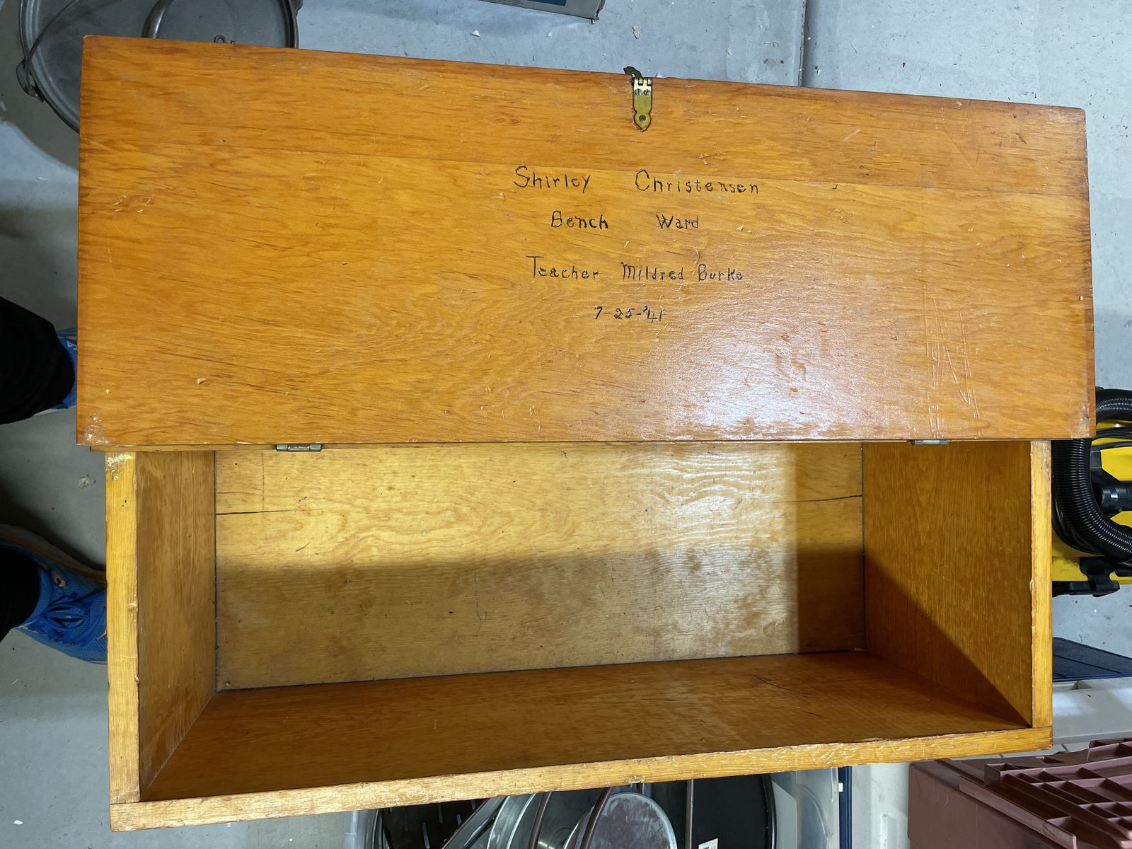 Wood chest. Perhaps a school project