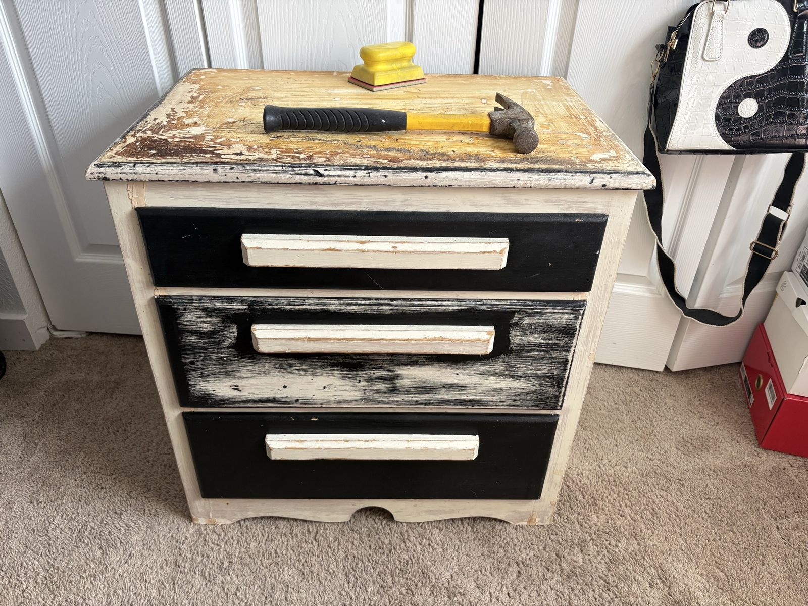 Wood Night Stand-Needs Refinishing