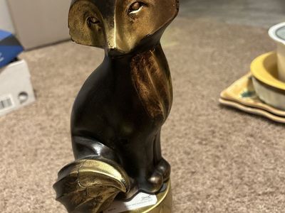 IKEA Fox Figurine Gold & Dark Brown Decor Statue Ornament 8" Tall